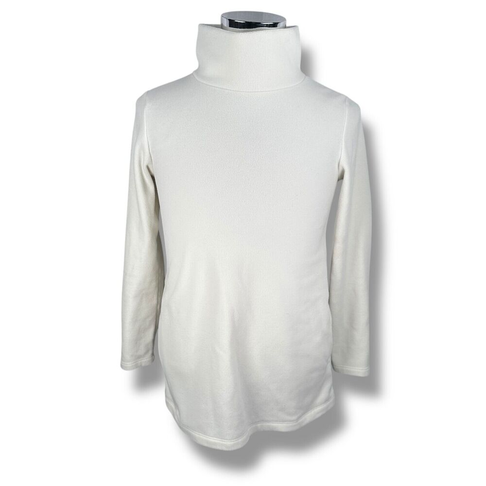 Dudley Stephens Cobble Hill Turtleneck Fleece Sweater Women's Medium White